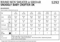 Knitting Pattern - Sirdar 5292 - Snuggly Baby Crofter DK - Round Neck Sweater